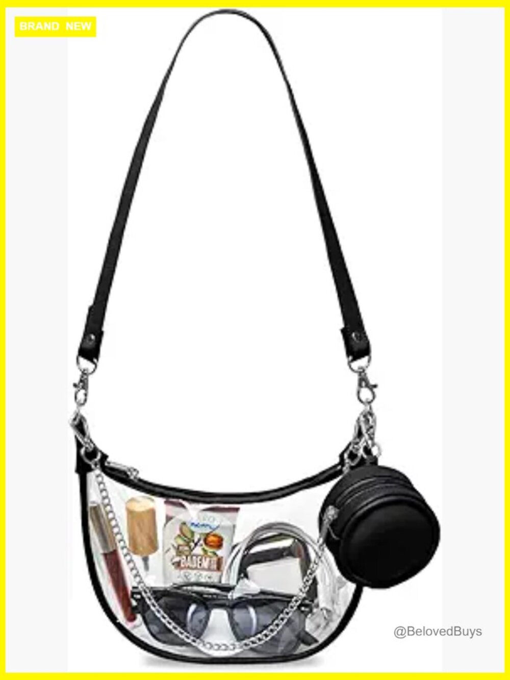 Clear Stadium Crossbody Bag, Acrylic Clutch For Concerts, Waterproof Pvc,